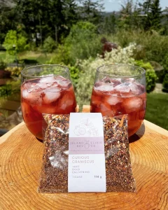 Two glasses of chilled herbal tea.