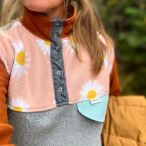 A cozy sweatshirt made out of old fabrics.