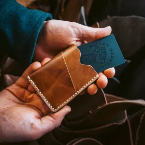A handmade leather wallet.