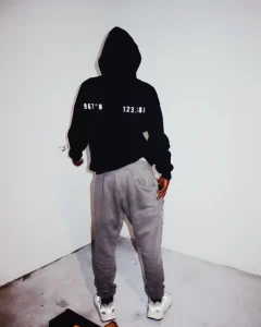 A black hoodie sweatshirt.